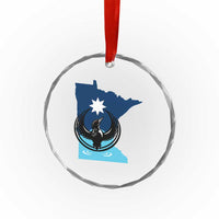 Minnesota Loon Rising Crystal Glass Ornament Star Emblem MN State Flag Pride