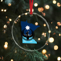 Minnesota Loon Rising Crystal Glass Ornament Star Emblem MN State Flag Pride