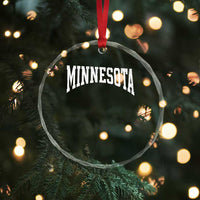 Minnesota MN State Throwback Design Vintage Crystal Glass Ornament