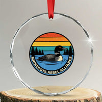 Minnesota Rebel Alliance Vintage Retro Sunset Loon Crystal Glass Ornament