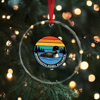 Minnesota Rebel Alliance Vintage Retro Sunset Loon Crystal Glass Ornament