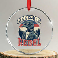 Minnesota Rebel Grumpy Loon Crystal Glass Ornament Retro Vintage Politcal Resistance