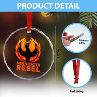 Minnesota Rebel Loon Crystal Glass Ornament Rising From Fire Political Resistance