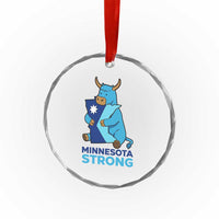 Minnesota Strong Crystal Glass Ornament Blue Ox Midwest Folklore Heritage