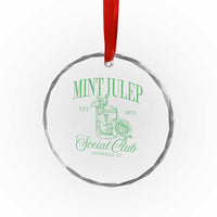 Mint Julep Social Club KY Funny Derby Cocktail Crystal Glass Ornament