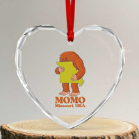 Missouri Cryptid Local Legend Heart Crystal Glass Ornament Momo The Monster Lover Graphic