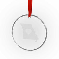 Missouri Home Distressed Missouri State Map with Heart Crystal Glass Ornament
