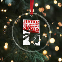 MMIW Awareness Crystal Glass Ornament Justice Stop Murdering Our Indigenous Sisters