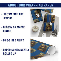 MMIW Awareness Wrapping Paper Roll Mona Lisa Red Handprint Indigenous Woman Stop Stolen Sisters