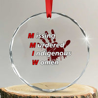 MMIW Crystal Glass Ornament Missing Murdered Indigenous Women Red Hand TS10