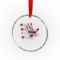 MMIW Crystal Glass Ornament Missing Murdered Indigenous Women Red Hand TS10