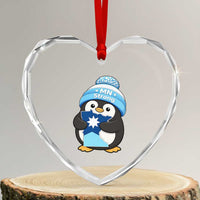 MN Strong Cute Penguin Heart Crystal Glass Ornament Minnesota State Pride Gift