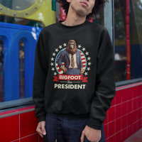 Bigfoot For President Sweatshirt Funny American USA Flag Sasquatch Election - Wonder Print Shop