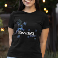 Freezing Season Christmas Reindeer Snowflake T Shirt - Wonder Print Shop
