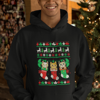 Christmas Hoodie Cute Cat In Sock Merry Catmas - Wonder Print Shop