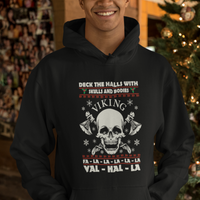 Christmas Hoodie Viking Valhalla Deck The Halls With Skulls And Bodies - Wonder Print Shop