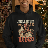 Vintage Jingle Horse Rodeo Funny Howdy Western Christmas Hoodie - Wonder Print Shop