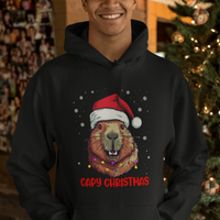 Capy Christmas Hoodie Funny Capybara Santa Meme - Wonder Print Shop