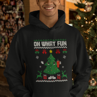 Ugly Christmas Hoodie Oh What Fun Boujee Christmas Tree Funny - Wonder Print Shop