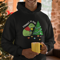 Christmas Hoodie Struggle Is Real T-Rex Christmas Tree Star - Wonder Print Shop