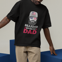 Funny Patriots American Men Bearded Badass Dad T Shirt - Wonder Print Shop