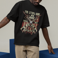 American Patriotic T Shirt I'm 1776% Sure No One Will Be Taking My Guns US Flag Rifles - Wonder Print Shop