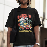 Mele Kalikimaka Hawaiian Christmas Tropical Xmas Surfing Skeleton T Shirt - Wonder Print Shop