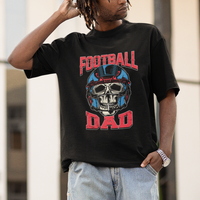 Football Dad T Shirt Football Dad Daddy Rugby Football Lover Skull with Helmet Father's Day Gifts for Men Dad - Wonder Print Shop