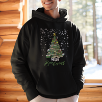 Reading Christmas Hoodie Merry Bookmas Books Pine Xmas Tree Funny - Wonder Print Shop