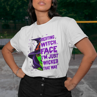 Halloween Witch T Shirt Resting Witch Face I'm Just Wicked That Way - Wonder Print Shop