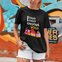 Valentine's Day T Shirt I Choo Choo Choose You Love Train Heart - Wonder Print Shop