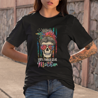 Mother's Day T Shirt For Women Funny Mom 100% Tired As A Mother Funny Skull Mama Mom Life Shitshow Supervisor, Mother's Day Gifts, Gifts for Mom - Wonder Print Shop