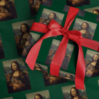 Mona Lisa Holding Groundhog Parody Painting Wrapping Paper Roll Funny Groundhog Day
