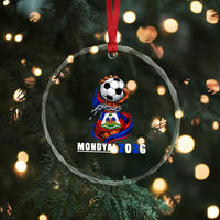Mondyal 2026 Haiti Freedom Fist Broken Chains Soccer Graphic Crystal Glass Ornament Haitian Flag Football Sports Fan
