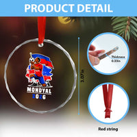 Mondyal 2026 Haiti Soccer Player Victory Celebration Graphic Crystal Glass Ornament Haitian Flag Football Sports Fan
