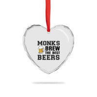 Monks Brew The Best Beers Heart Crystal Glass Ornament Funny Craft Beer Brewer