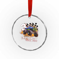 Monster Truck Birthday Crystal Glass Ornament Happy 3rd Bday Party 3 Years Old Boy TS02