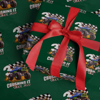 Monster Truck Birthday Wrapping Paper Roll Happy 3rd Bday Party 3 Years Old Boy - Wonder Print Shop
