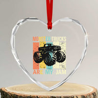 Monster Trucks Are My Jam Heart Crystal Glass Ornament Vintage Retro - Wonder Print Shop