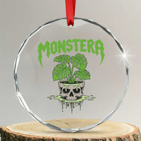 Monstera Lover Houseplant Gift Crystal Glass Ornament Skull Plant Pot Graphic TS12