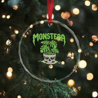 Monstera Lover Houseplant Gift Crystal Glass Ornament Skull Plant Pot Graphic TS12