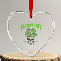 Monstera Lover Houseplant Gift Heart Crystal Glass Ornament Skull Plant Pot Graphic - Wonder Print Shop