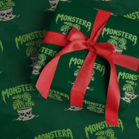 Monstera Lover Houseplant Gift Wrapping Paper Roll Skull Plant Pot Graphic - Wonder Print Shop