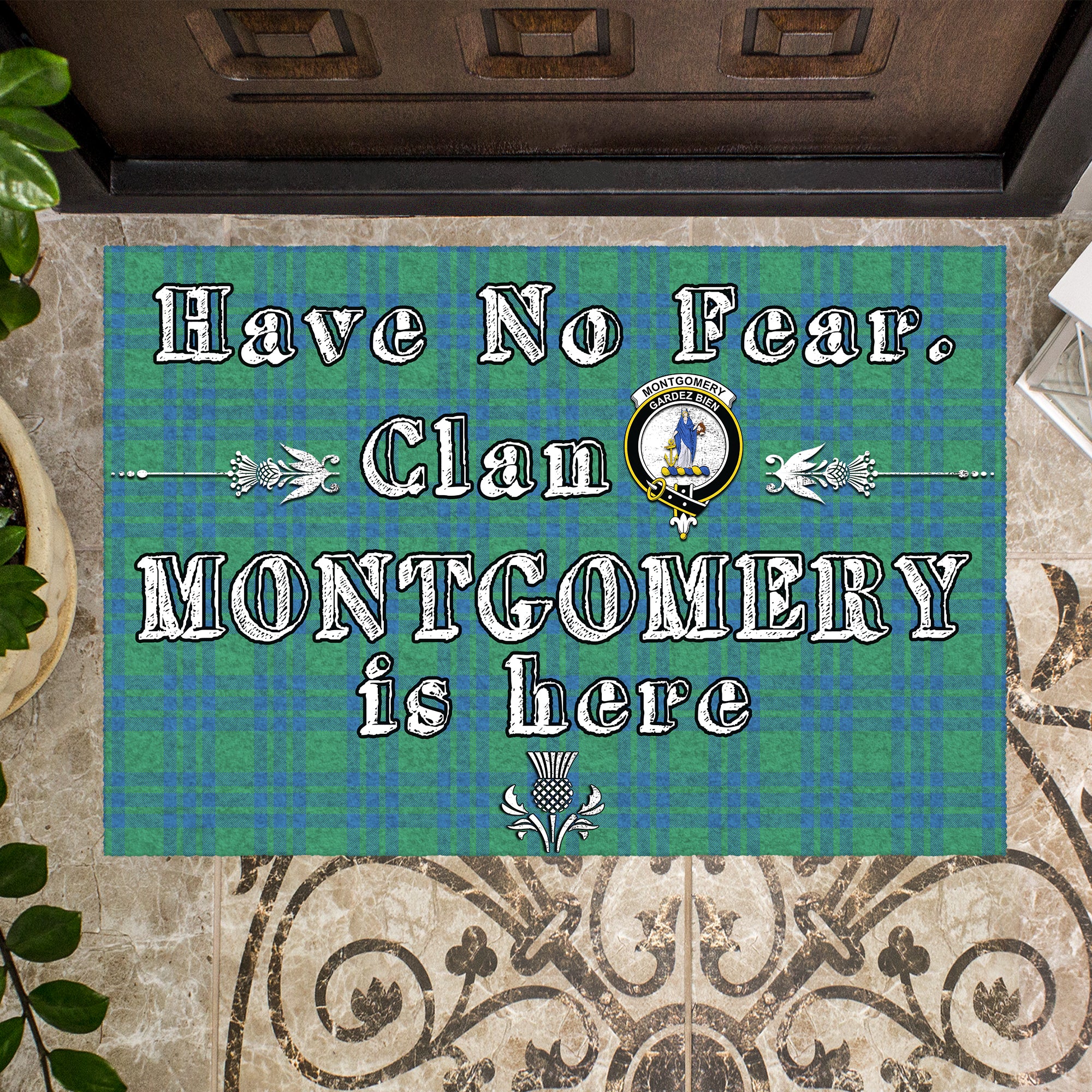 montgomery-ancient-clan-tartan-door-mat-family-crest-have-no-fear-tartan-door-mat