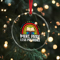 More Pride Less Prejudice Crystal Glass Ornament LGBTQ Pride Month Book Lover