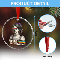 More Pride Less Prejudice Crystal Glass Ornament LGBTQ Proud Ally Pride Month - Wonder Print Shop