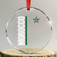 Morocco Green Star Flag Patriotic Moroccan Pride Crystal Glass Ornament