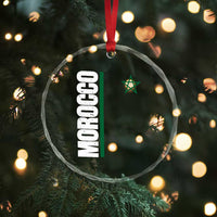 Morocco Green Star Flag Patriotic Moroccan Pride Crystal Glass Ornament