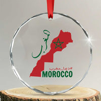 Morocco Map Dima Maghrib with Arabic Calligraphy Crystal Glass Ornament Maghreb Traditional Moroccan Roots Graphic