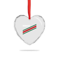 Morocco Moroccan Flag Heart Crystal Glass Ornament Green Star Maroc Stripes